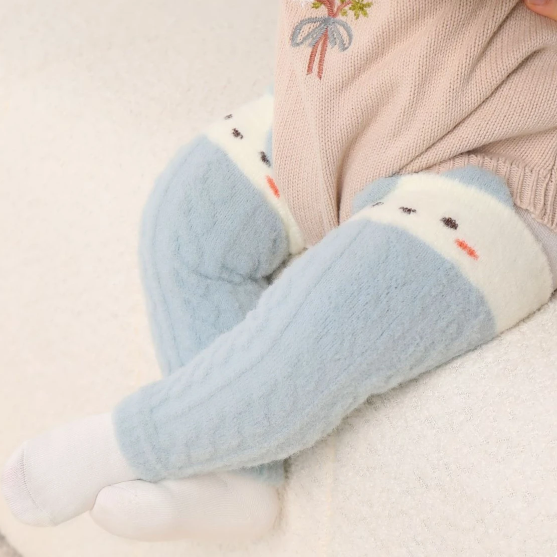 

Baby Over Knee Socks for Autumn Winter Thick Fleece Lined Infant Leg Warmers Soft Non Binding Cuff 0-12M Newborn Long Stockings