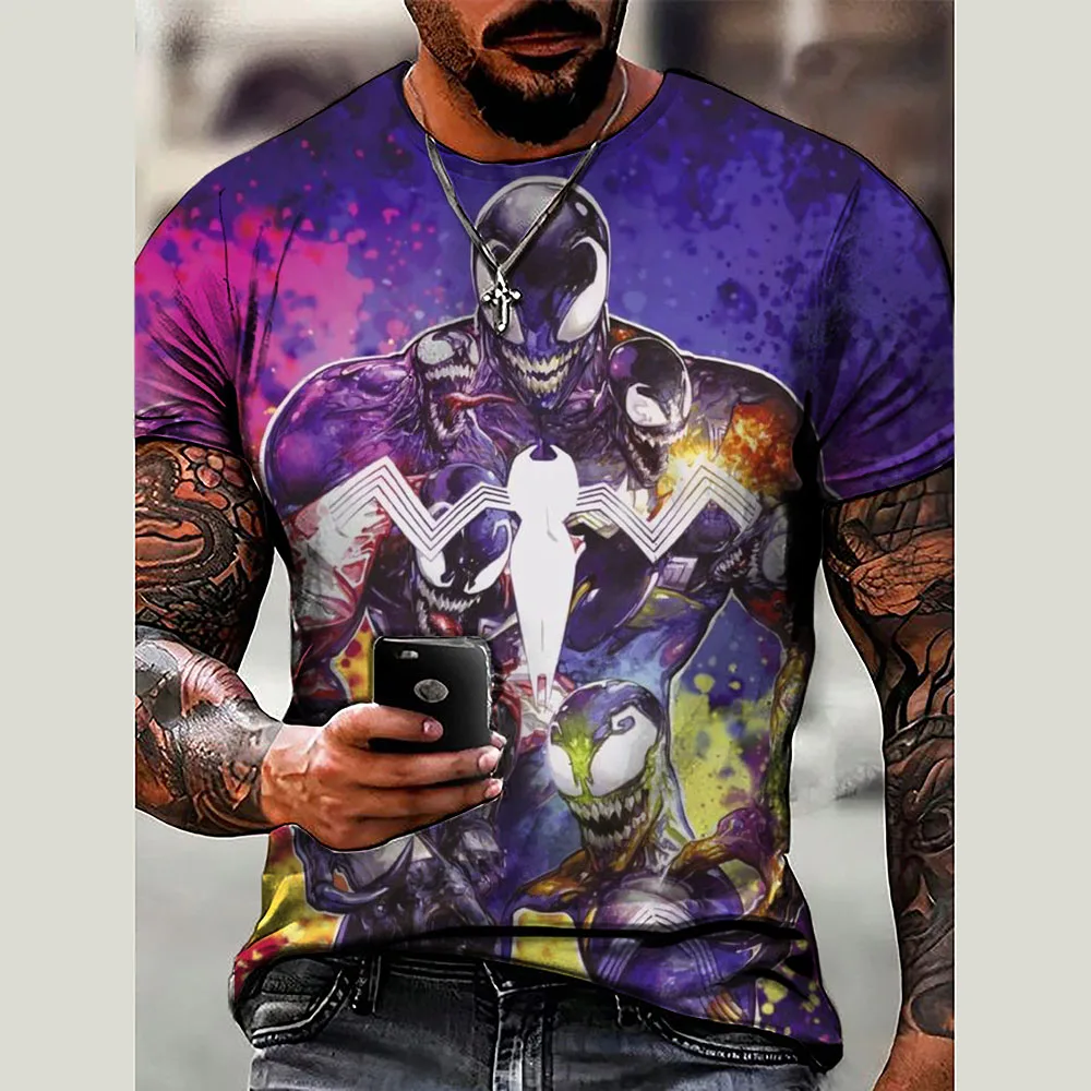 Marvel superhero Spider Man T-shirt men's clothing men's T-shirt Spider Man children's top T-shirt summer short sleeved T-shirt