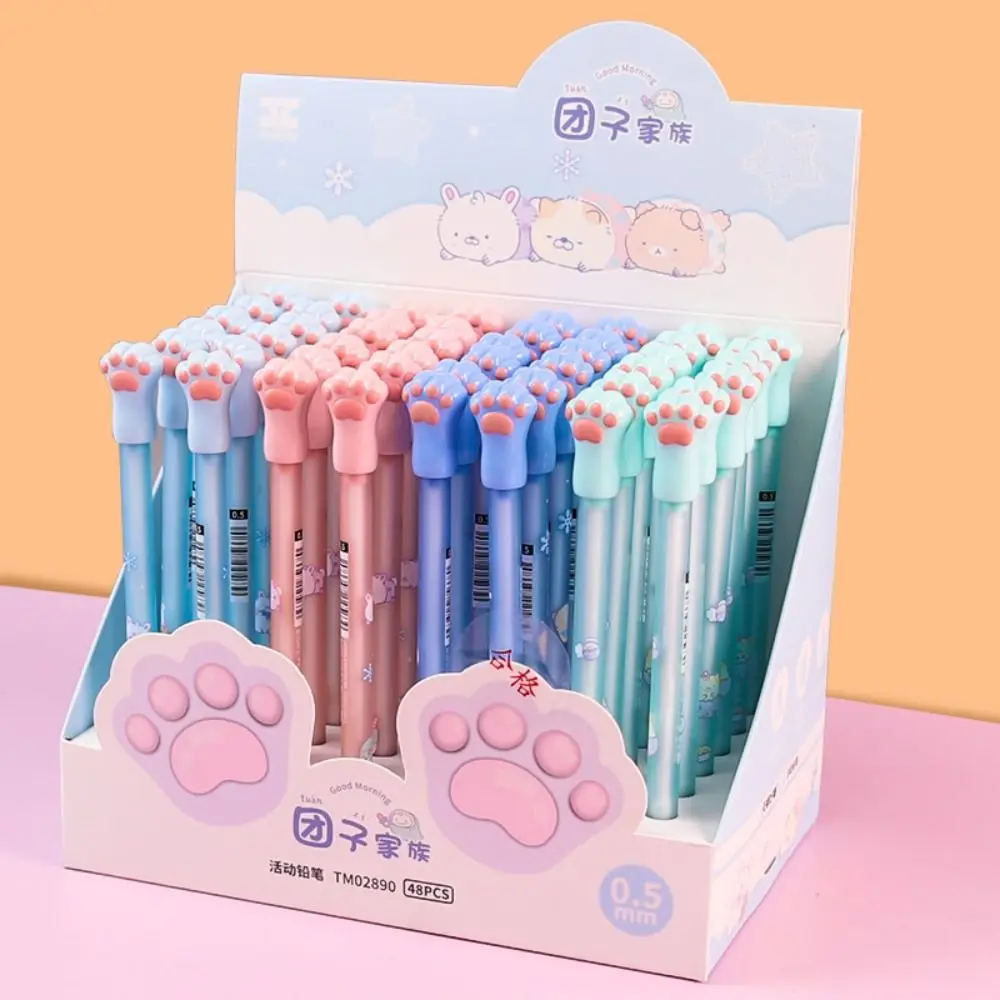 2.0MM 2B Automatic Pencil Press Type Sketch Drawing Writing Tool Mechanical Pencil Cute Cat Paw Stationery Sketch Pencil