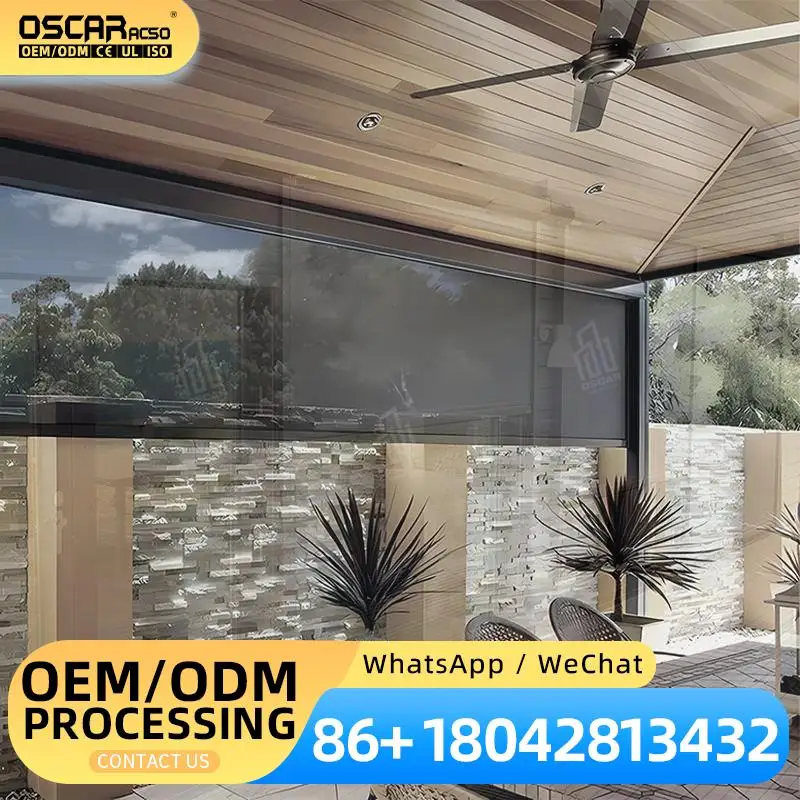Motorized Smart Window Roller Blinds Automatic Windproof Horizontal for Commercial Indoor Outdoor Office Use Rolling shutter