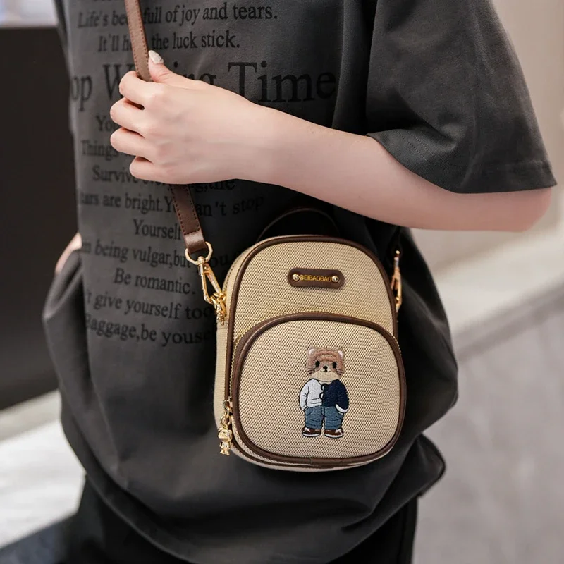 

Мини-сумка на плечо для девочек, маленькая сумка через плечо, милые модные женские сумки для хранения мобильных телефонов, женский аксессуар унисекс с животным узором