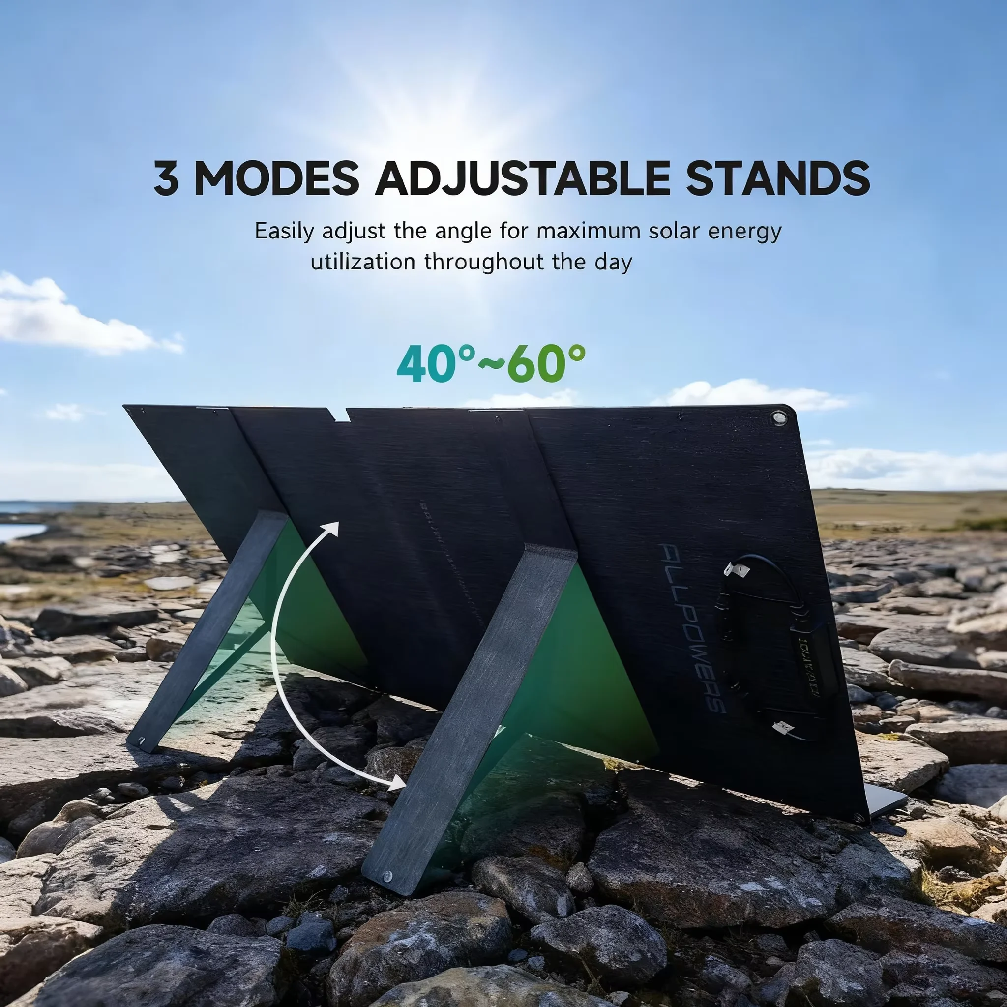 ALLPOWERS SE100 Foldable Portable Solar Panel 100W Solar Battery Charger Outdoor Emergency Backup Power for Powerstation etc