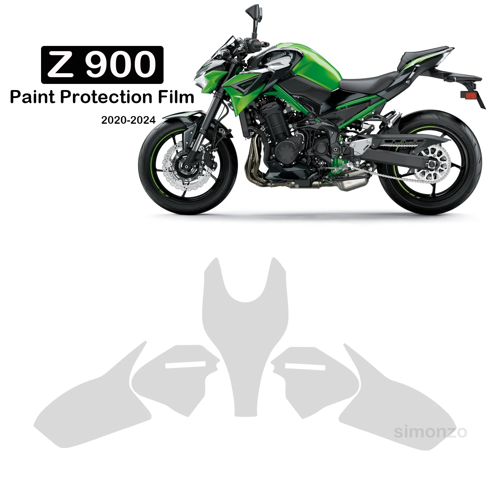 Z900 Paint Protection Film For Kawasaki Z 900 PPF Motorcycle Anti-scratch TPU Z900 Windshield Protective Accessories 2020-2024