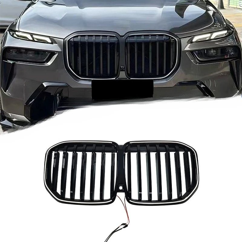 

For BMW X7 G07 2023-2025 LED Illuminated Gloss Black Front Grille PC Material Direct Fit Exterior Styling Upgrade Body Kit Parts