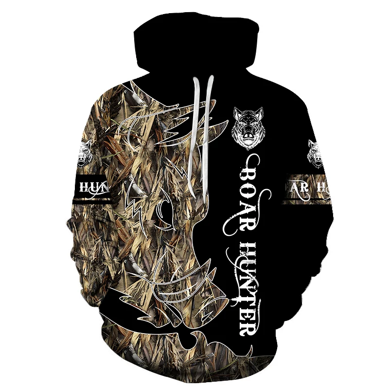 

Animal Wilderness Novelty Hooded Boar Hunter 3D Printed Men's Hooded Sweatshirt Plus Size Street Wear Pullover Casual Sportswear