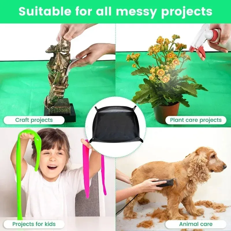 new100x100cm premium waterproof foldable plant repotting mat, indoor garden soil change transplant pad for home gardening