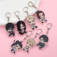 Anime Attack On Titan Acrylic keychain accessaries Cartoon Bag Pendant Gift cute bag charm Keyring Friends Fans Gifts