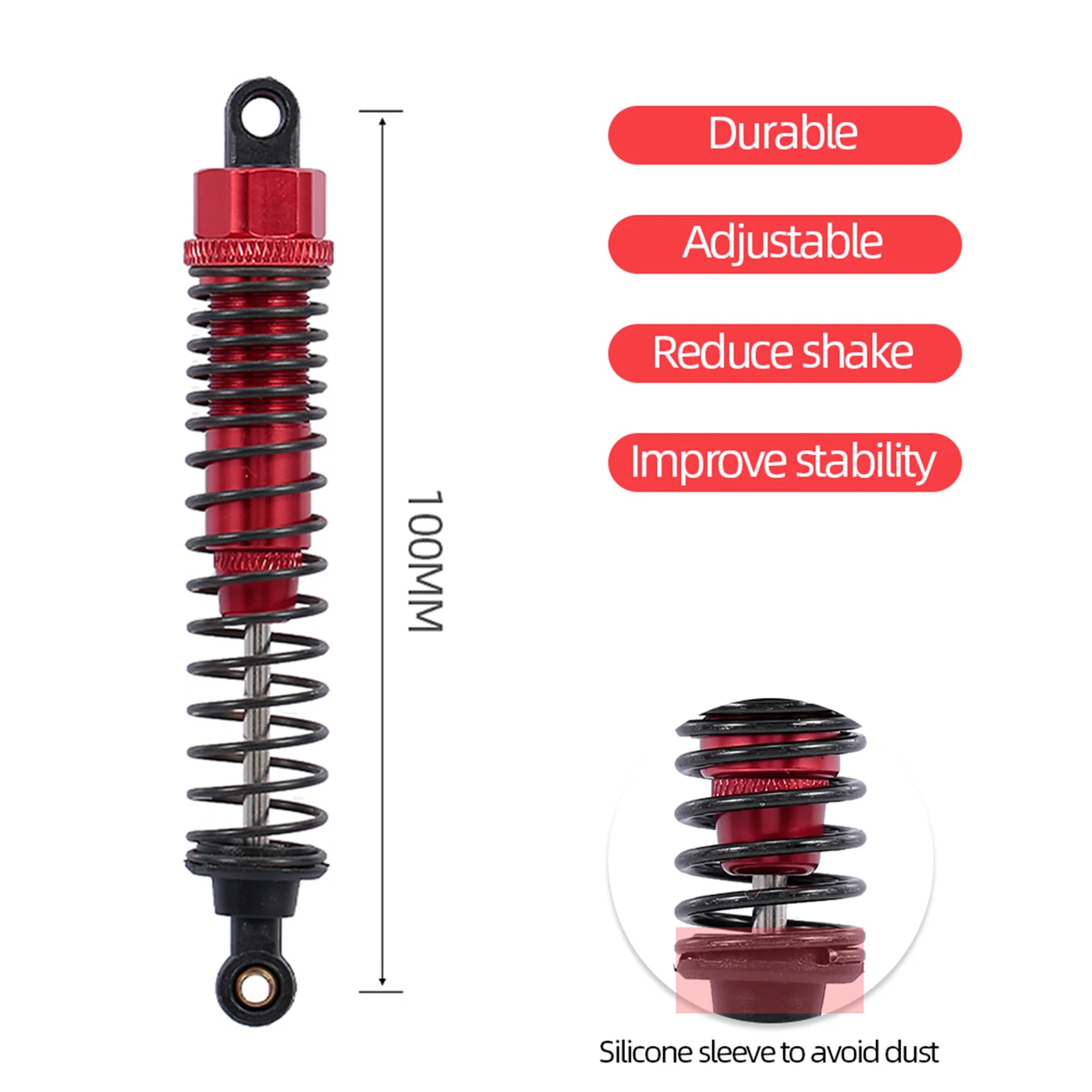 FBIL-2X RC 108004(08001) Black Aluminum Shock Absorber 2Pcs Fit HSP 1/10Truck