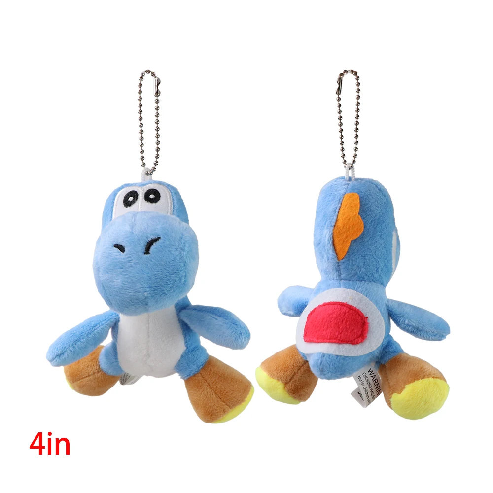 Yoshi Plüsch-Schlüsselanhänger Mehrfarbiger Niedlicher Dinosaurier Weicher Plüsch-Anhänger Mini-Rucksack-Taschenanhänger Pilz-Cartoon-Schlüsselring Liebevolles Geschenk