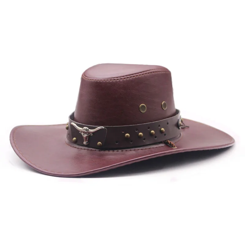 Men's and Women's Fashion Western Cowboy Hat Outdoor Sunblock Shade Jazz Hat Adjustable Knight Hat