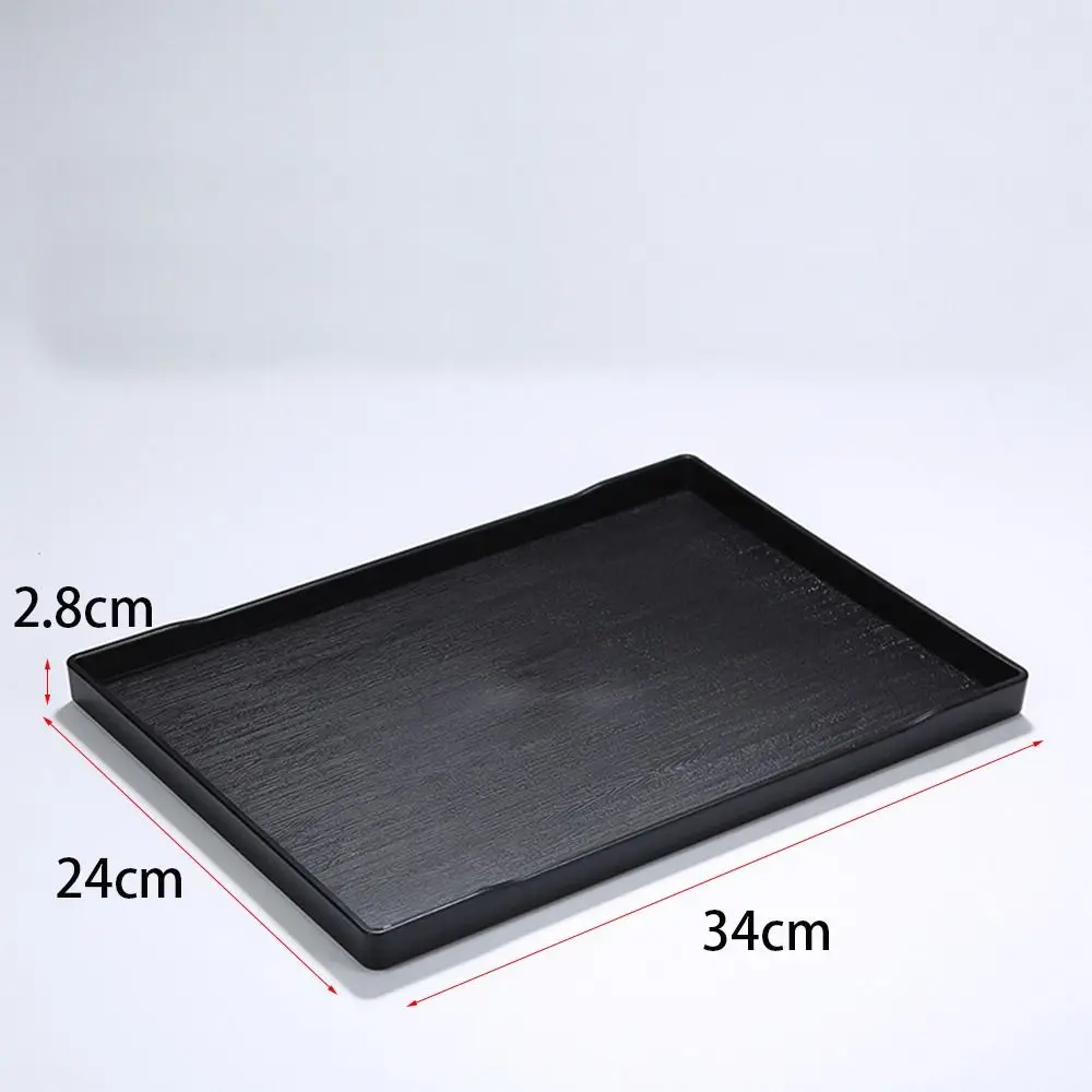 1Pcs Black Large Plastic Tray Multi-Purpose Rectangle Serving Tray for Restaurant Home Kitchen Hotel Room Plastic Bed Table Tray