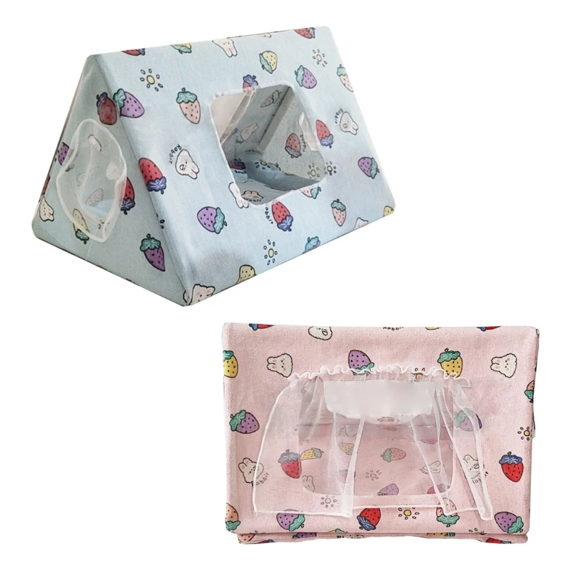 

Pet Habitat-Décor Hideout Tent Hamster Nest Toy Winter Bedding Hideaway Tunnel Cage Triangle-Play Tent for Small Animals DXAF