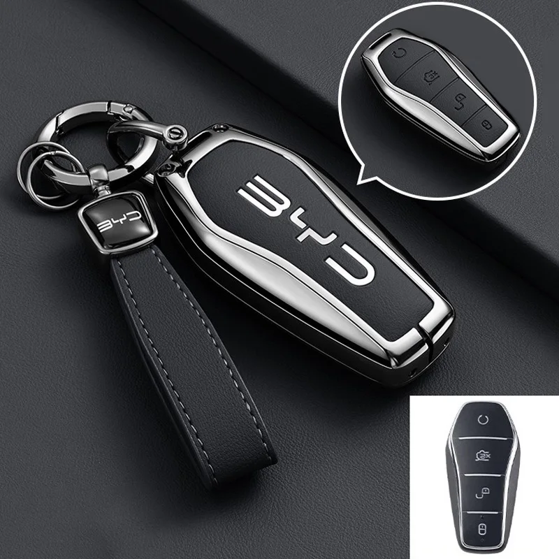 Zinc Alloy Car Key Case for BYD Tang L EV DM DMi DM-i 2022 2023 2025 2026 Keychain Remote Cover Shell Holder Fob Accessories