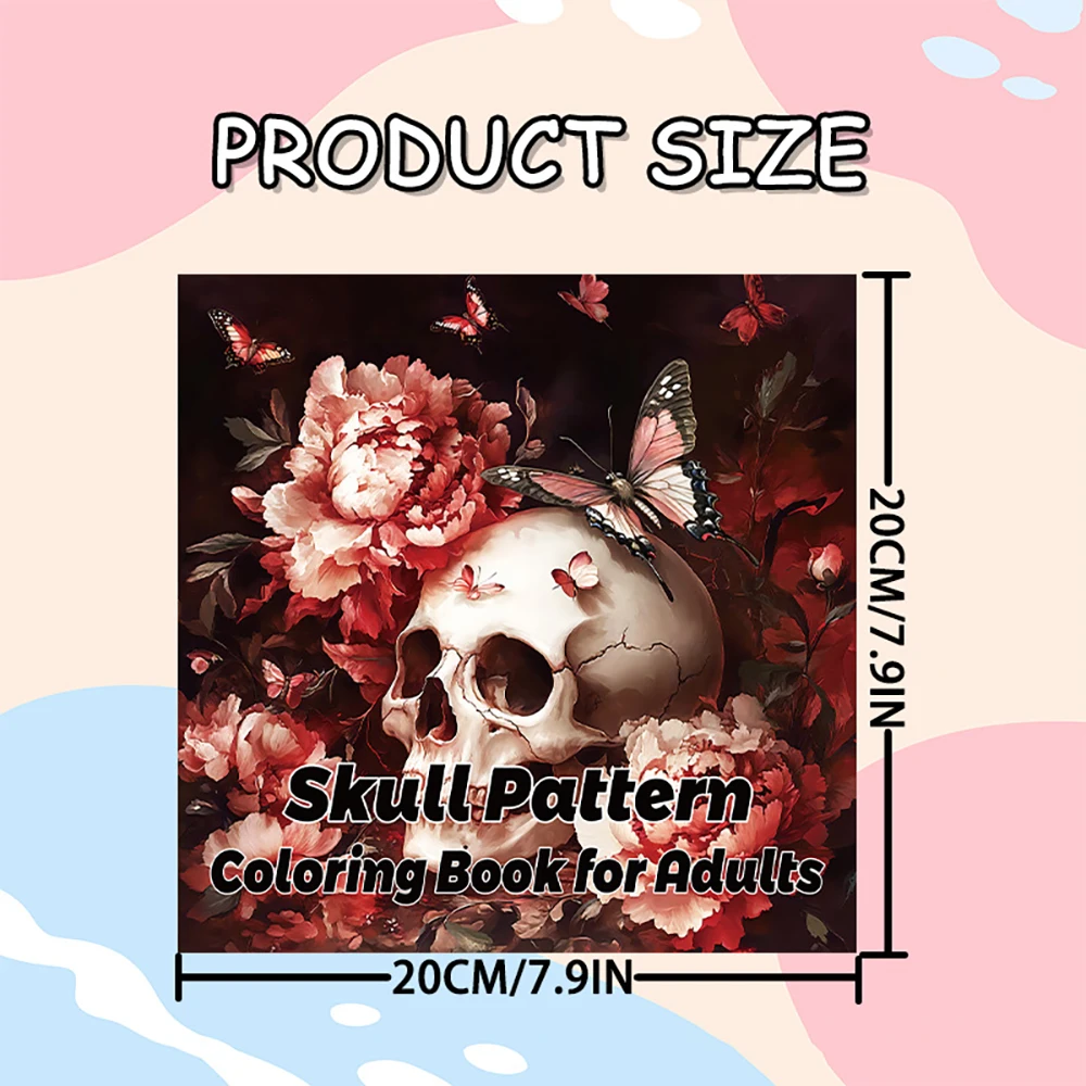 Bview Art Skull Designs Coloring Book for Adults: Detailed Gothic Art Patterns for Relaxation, Mindfulness & Creative Hobby