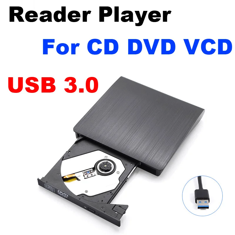 USB 2.0 Slim External DVD RW CD VCD Drive Reader Player Optical Drives For Laptop PC computer Notebook