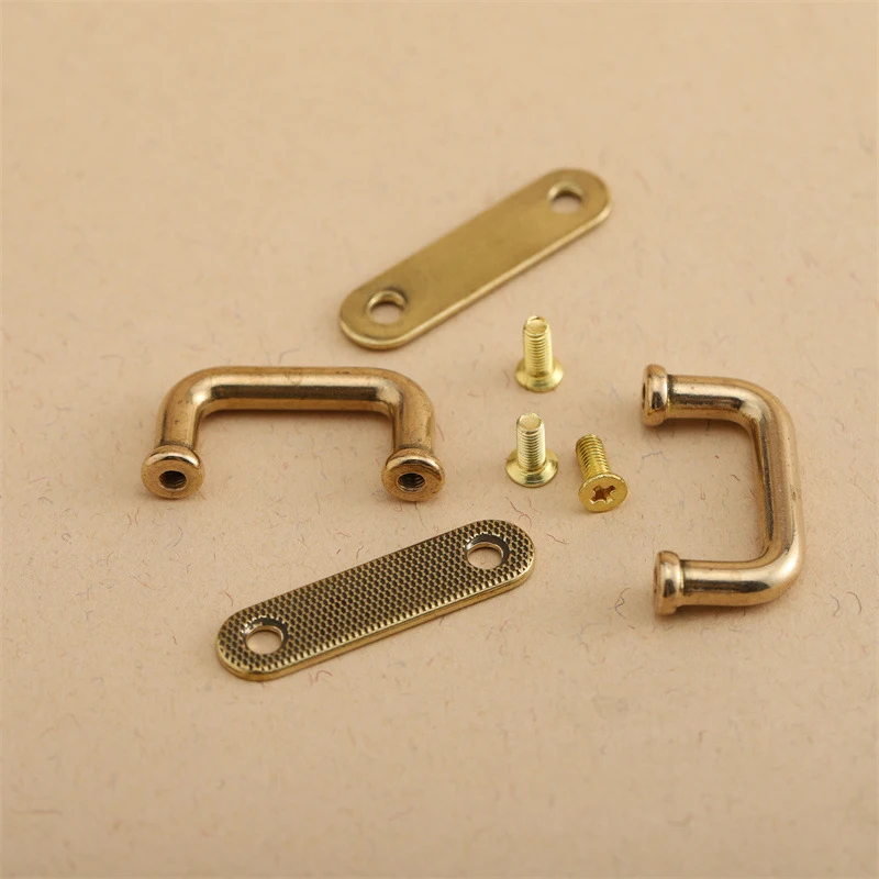 2pcs Brass Bag Connector Anchor Buckles New Style Arch Bridge With Screws Hanger Hooks Bags Belts Strap Leather Crafts