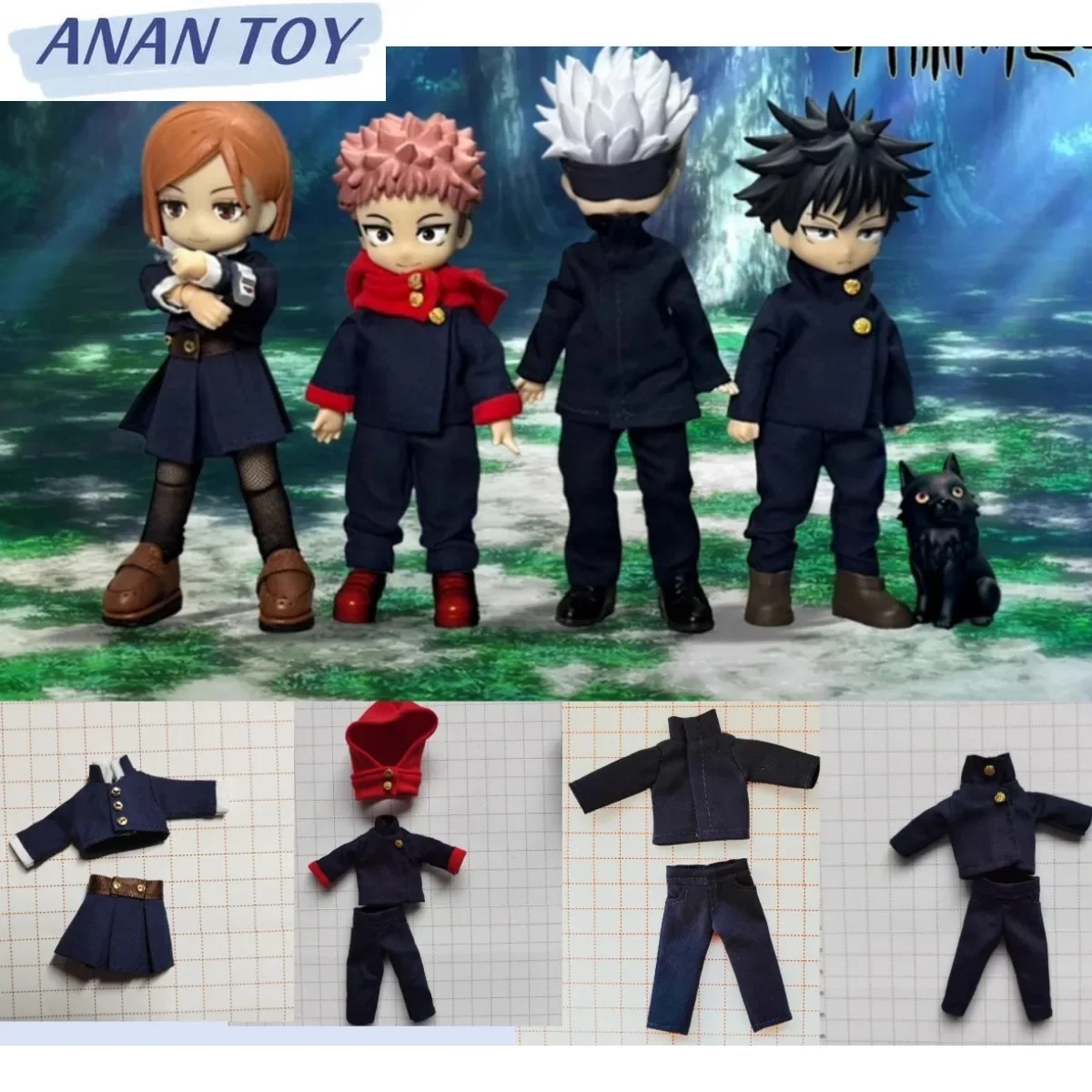 

Ob11 Clothes Nanami Kento Fushiguro Megumi Satoru Gojo ugisaki Nobara P10 P9 Itadori Yuji Ieiri Shoko Cosplay Doll Costumes