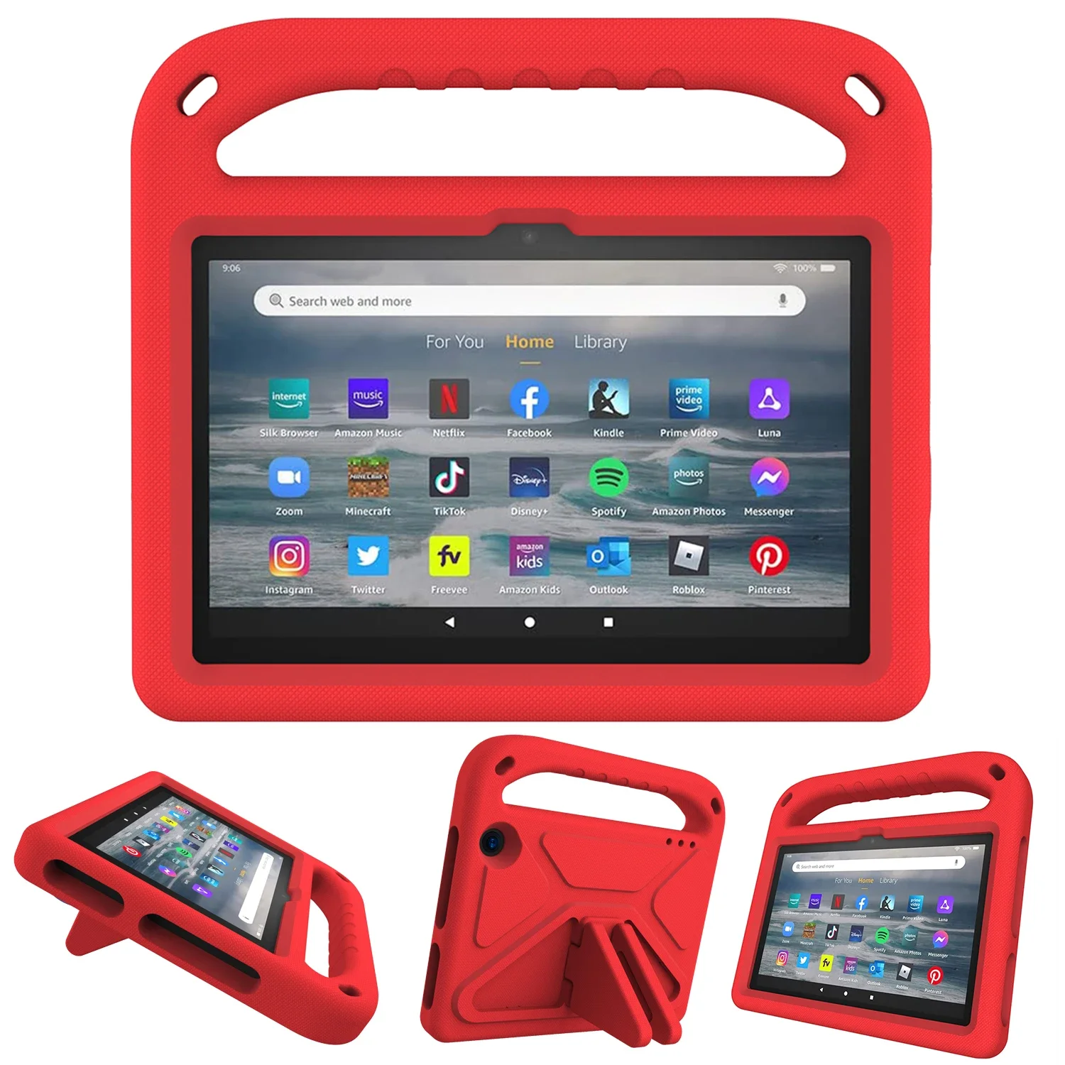 

For Amazon Kindle Fire 7 2022 Case Case EVA Portable Shockproof Kids Safe Handle Stand Fire 7 HD7 7inch 2022 Tablet Cover