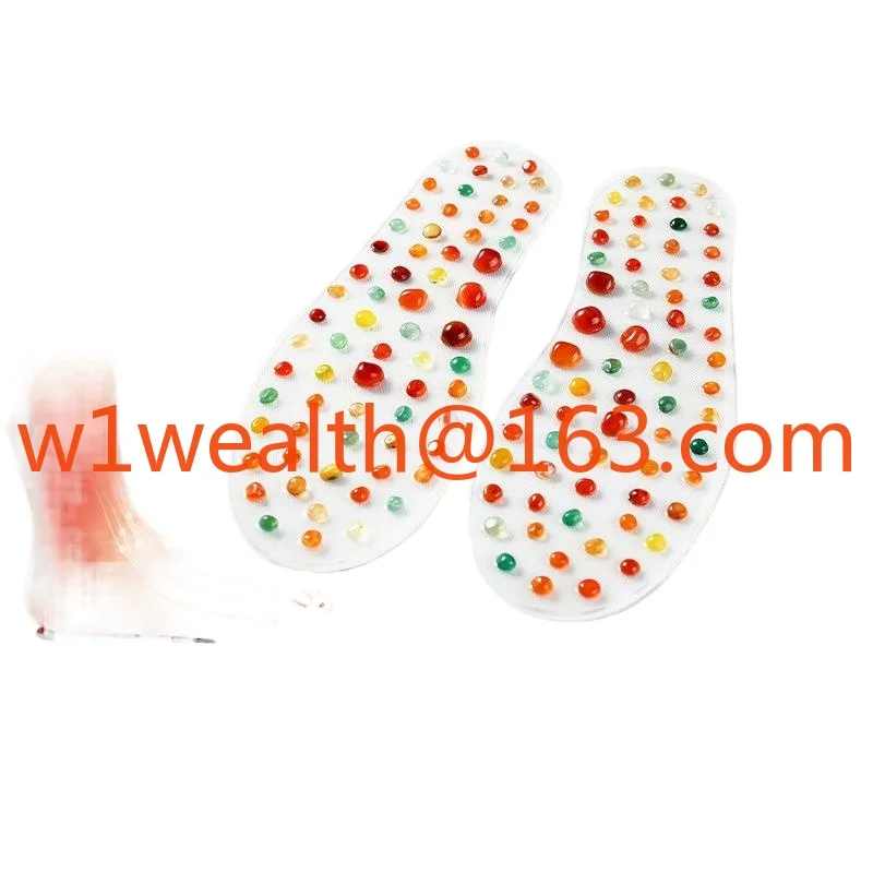 Natural agate stone acupressure plate foot massage pad foot therapy artifact meridian dredging foot sole acupoint massage insole
