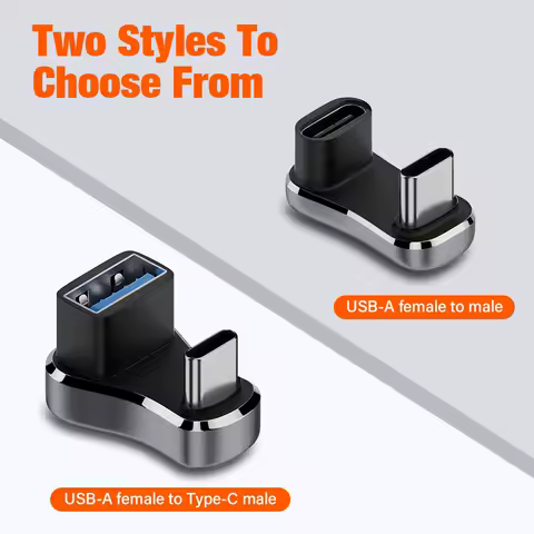 180 Degree Angle USB C Adapter Type C Male to Female 20Gbps PD 140W Fast Charging Converter Adapter for Steam Deck Accessories