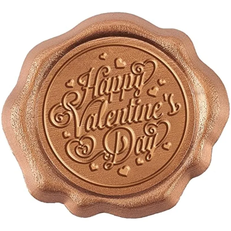 

50PCS Adhesive Wax Seal Stickers Happy Valentine's Day Wax Seal Stickers Wedding Invitation Envelope Seals Vintage Wax Stickers