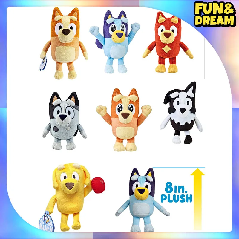 Genuine Bluey Family Cartoon Plush Doll Toy Bingo Doll 8 Inch 12 Inch Cute Plush Toys Children'S Day Gifts Birthday Present