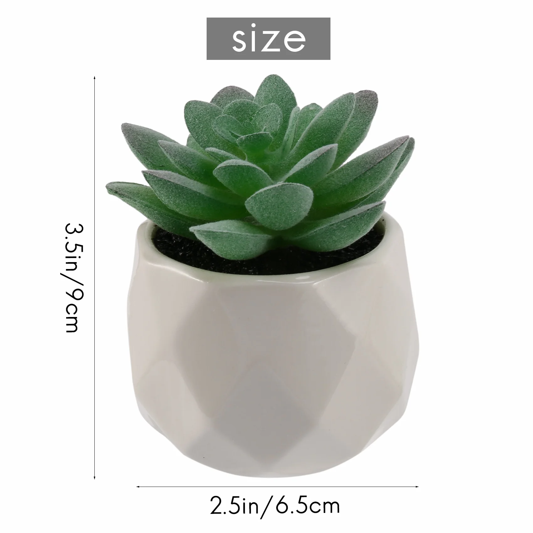 HOT-Mini Succulents Artificial Succulents Plants Artificial Mini Geometric Plants In Pot,Set Of 4 Decorative
