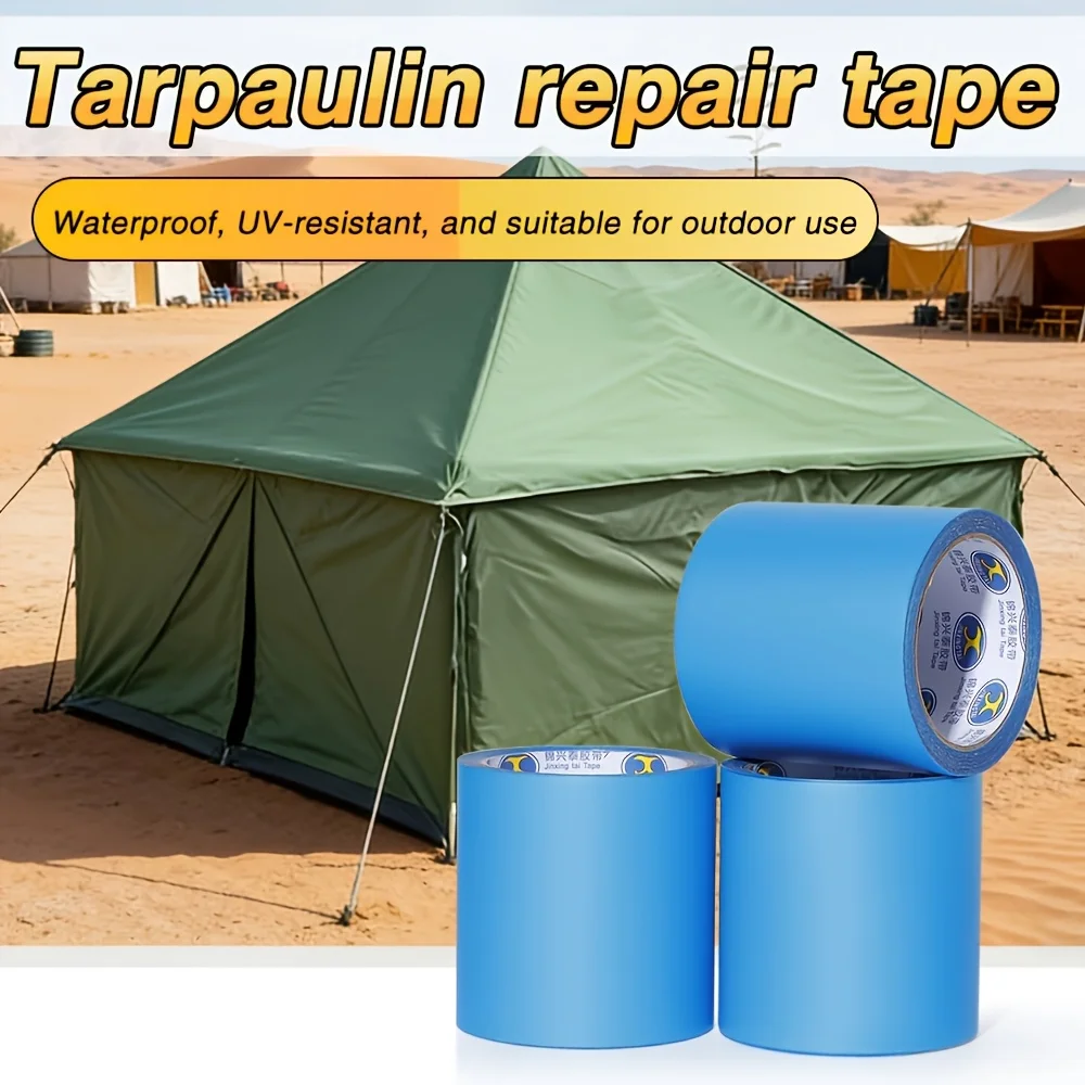 2 Rolls Heavy‑Duty Waterproof Tarpaulin Repair Tape, Self‑Adhesive Patch, UV‑Resistant, Wear‑Resistant & Tear‑Proof
