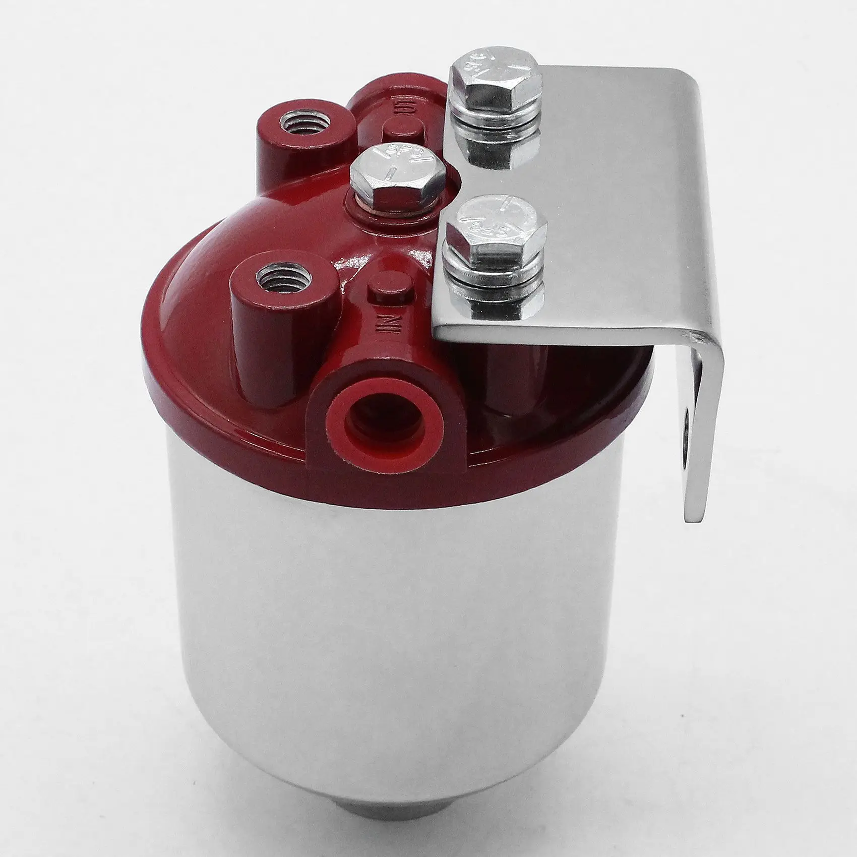 Estrutura grande do filtro de combustível da vasilha inline 3/8 NPT entrada saída corrida 10 mícrons