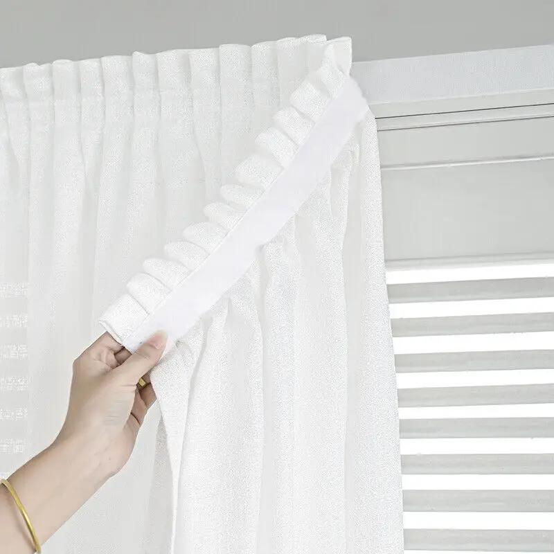 1 Stück selbstklebender Vorhang ohne Stanzen, Installation, Balkon, halbblockierend, eingefügt, Bücherregal-Vorhang, Raum-Klettverschluss