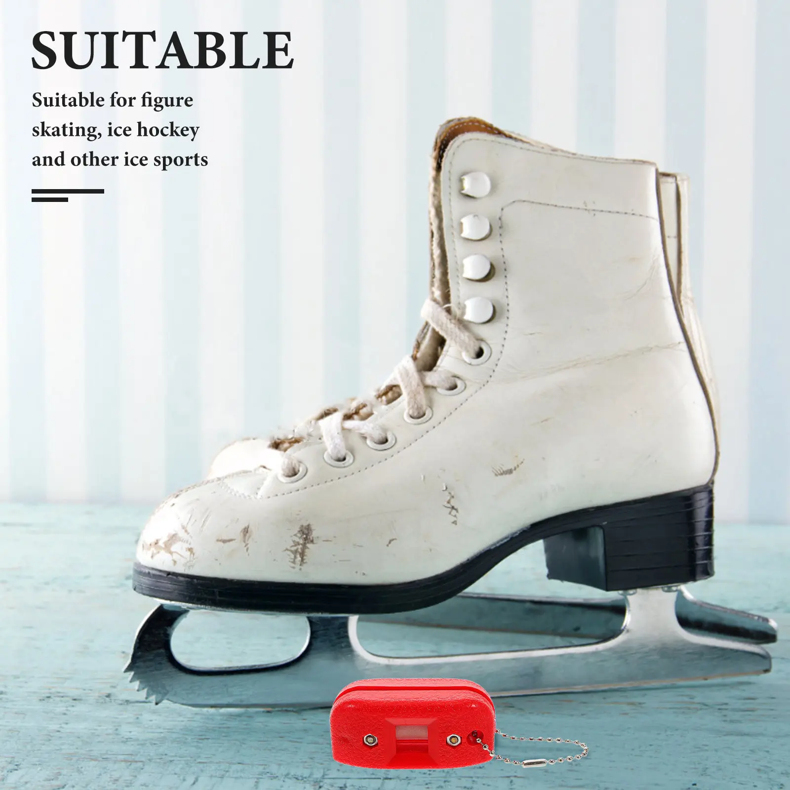2Pcs Ice Skate Blade Sharpener Sandstone Tool Sharpener for Hockey Figure Skates Portable Lightweight Accessory