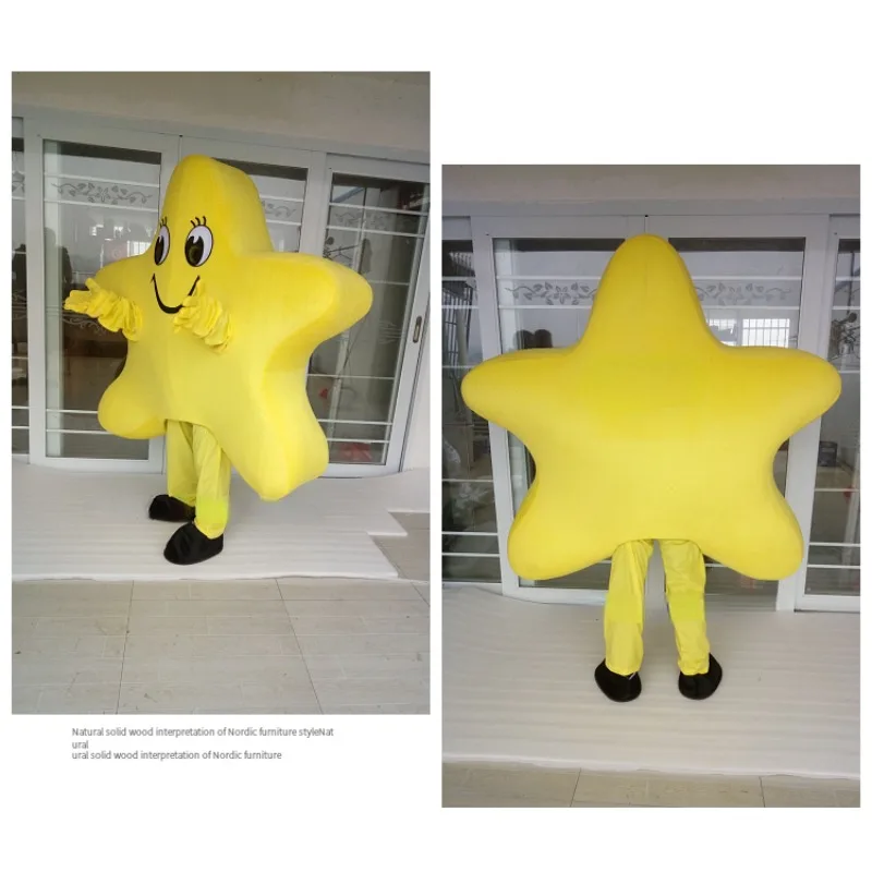 Yellow Star Cartoon Mascot Costume Walking Anime Doll Full Body Head Cover Performance Clothing