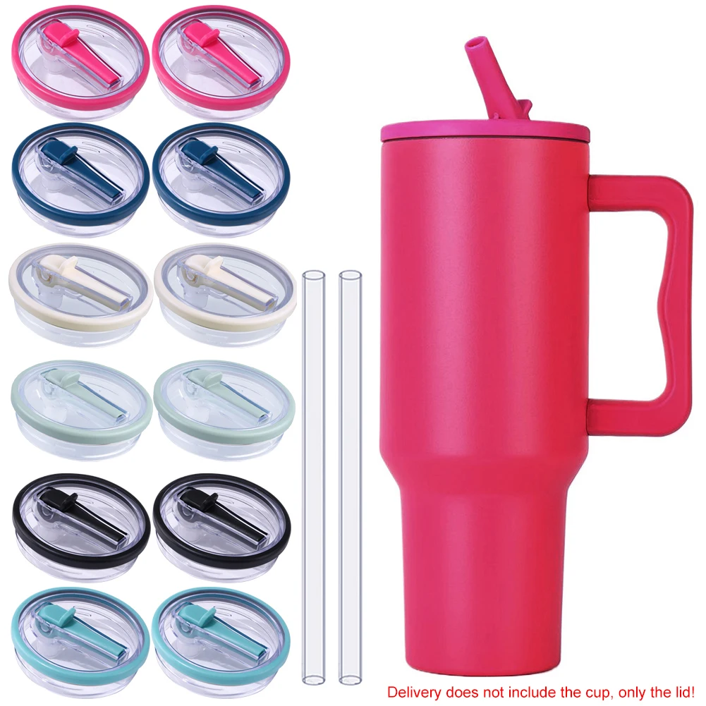 2Pcs Reusable Thermos Lids For Stanley 40oz Mug Cup Lid With Straw Set Tumbler Cover Lids Spill Proof For Stanley Tumbler Lid