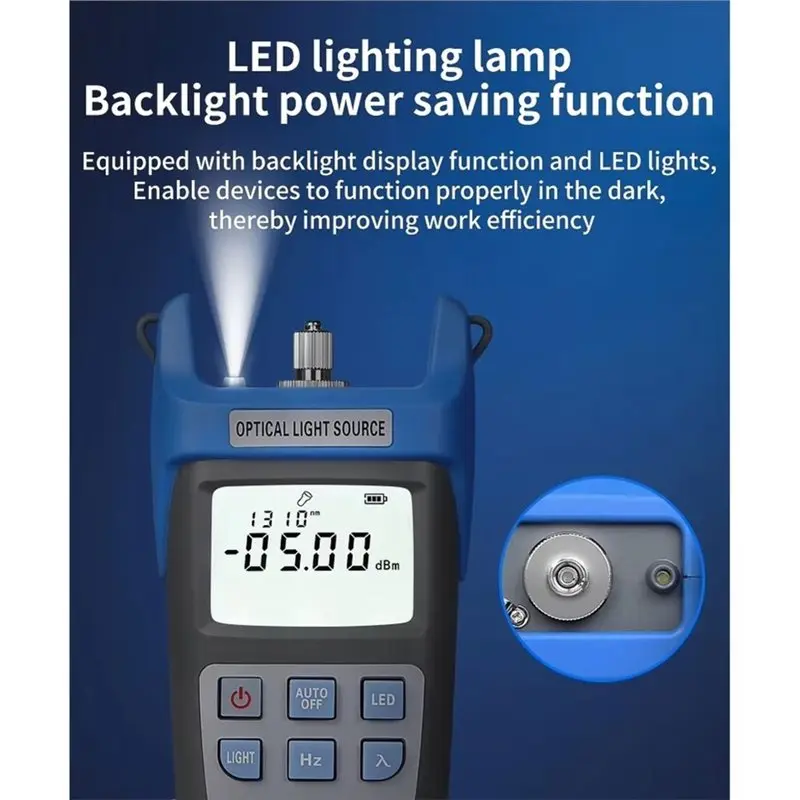 AU61 A-C710A Rechargeable Optical Fiber Stable Light Source Fiber Optic Testing Tool OLS Built-In LED Lighting