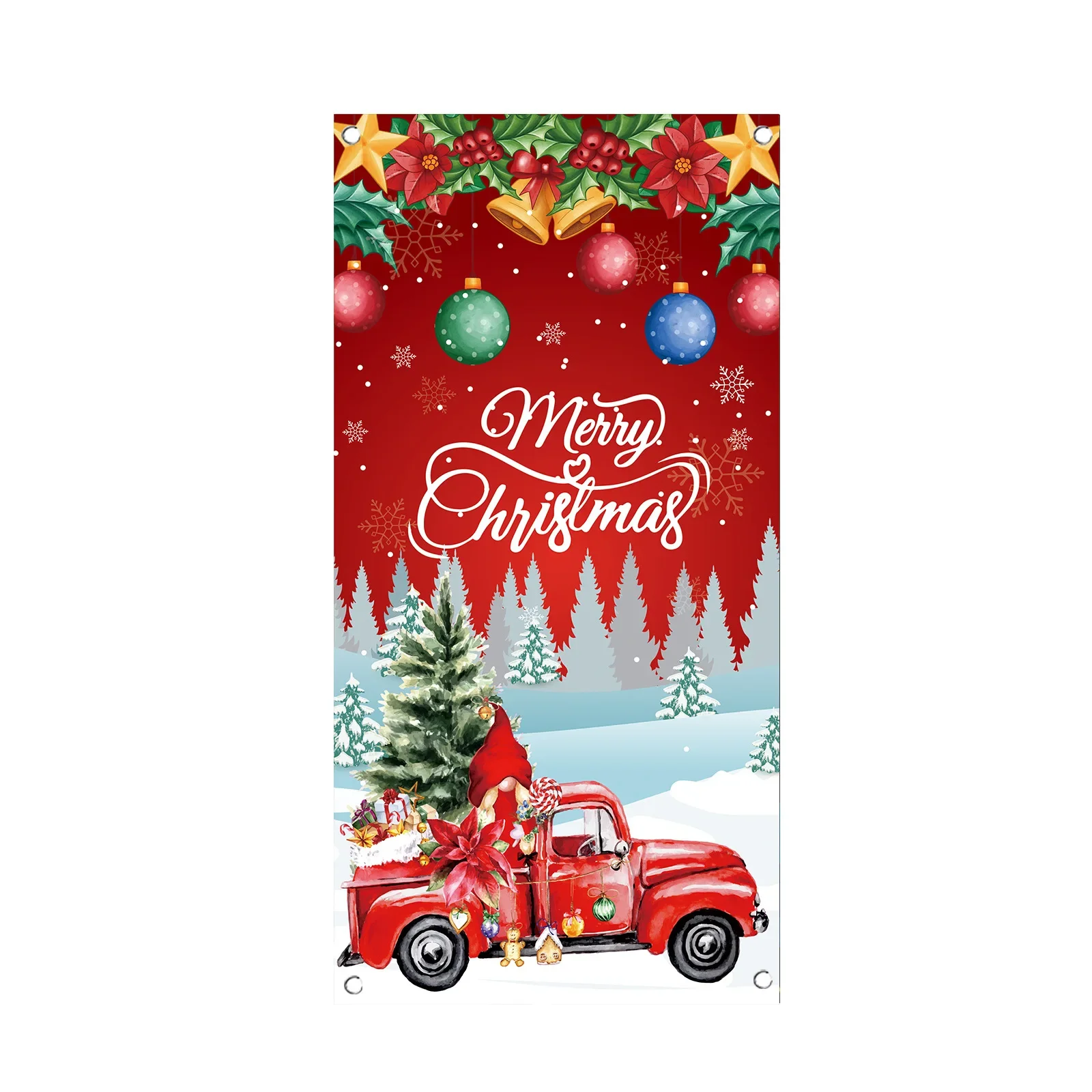 Christmas Door Cover Banners Holiday New Year Party Decoration Indoor Outdoor Yard Gardon Flag Happy Christmas Banner Home Decor