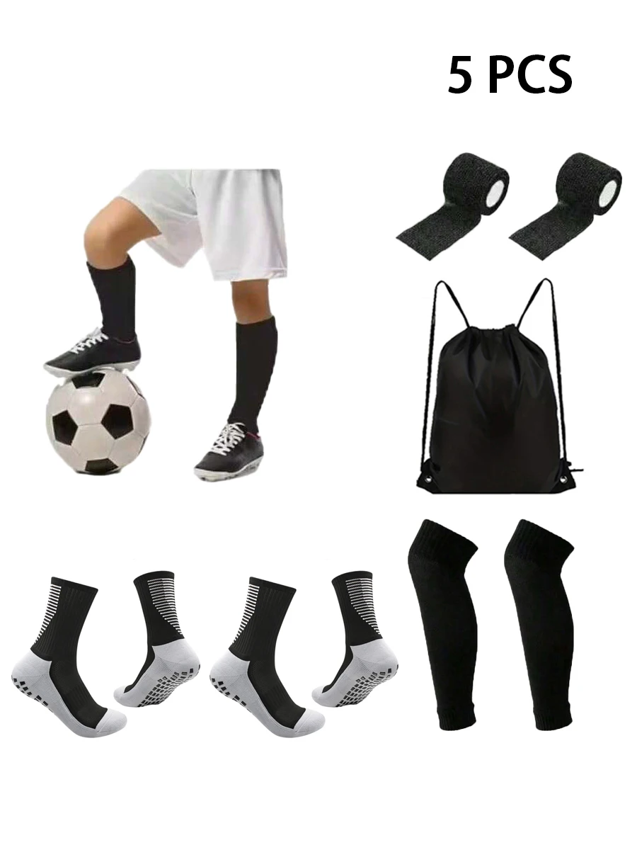 

1 комплект, новые мужские и женские спортивные нескользящие футбольные носки, удобная спортивная повязка, эластичные носки, футбольная сумка на шнурке