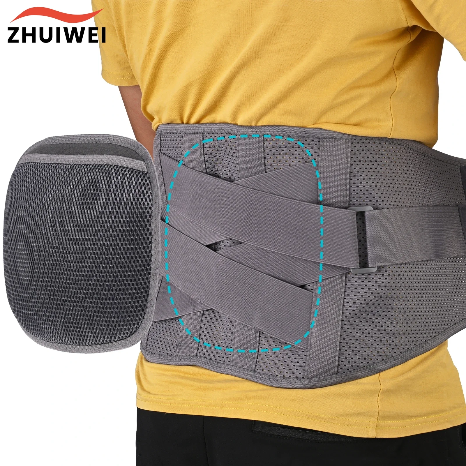 

Decompression Lumbar Back Belt Waist Band Lower Back Support Brace Disc Protrude Spine Orthopedic Pain Relief Self-Heatin