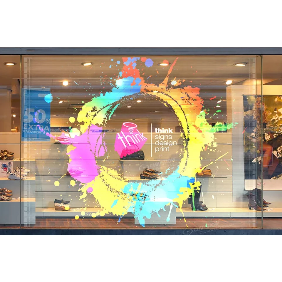 

P3.91-7.82 LED Full-Color Indoor Transparent Display 1000*500mm Glass Display Window Screen Grille Advertising Screen For Mall
