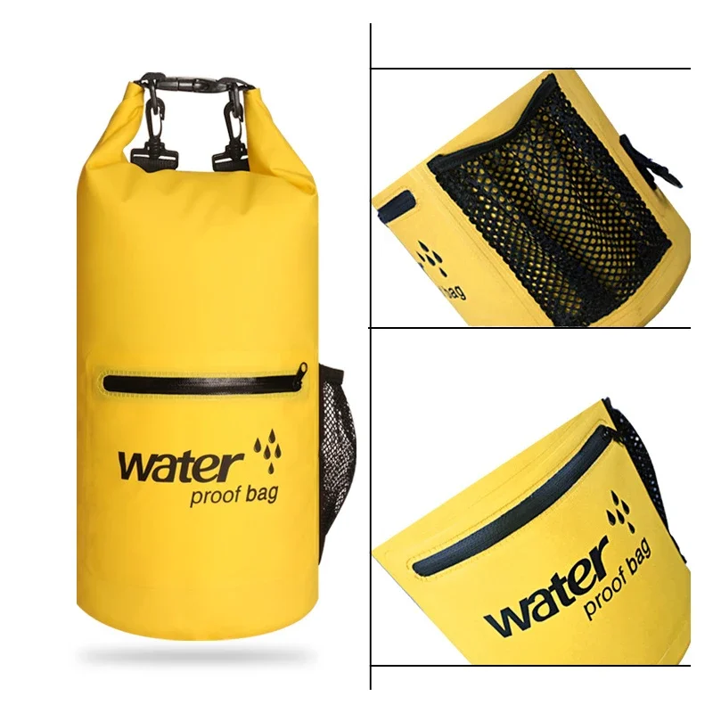 Bolsa de almacenamiento plegable impermeable para exteriores, saco seco para canoa, Kayak, Rafting, buceo, deporte, viajes, 10L/20L