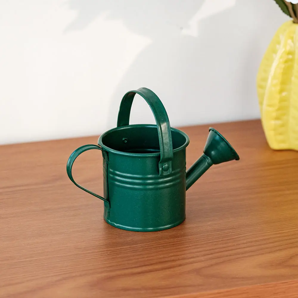 Candy Color Mini Iron Watering Can Flower Pot Garden Succulent Holder Desktop Decorative Metal Vessel Creative Home Vase