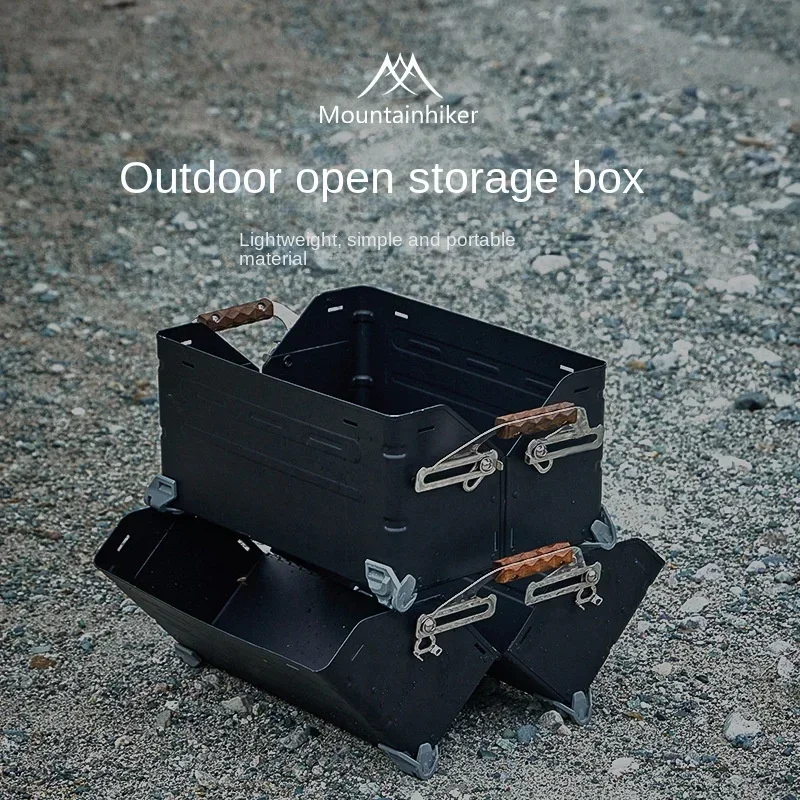 

Mountainhiker Black Open Box Cool Extension Outdoor Storage Camping Can Be Spliced Iron Box Portable Folding