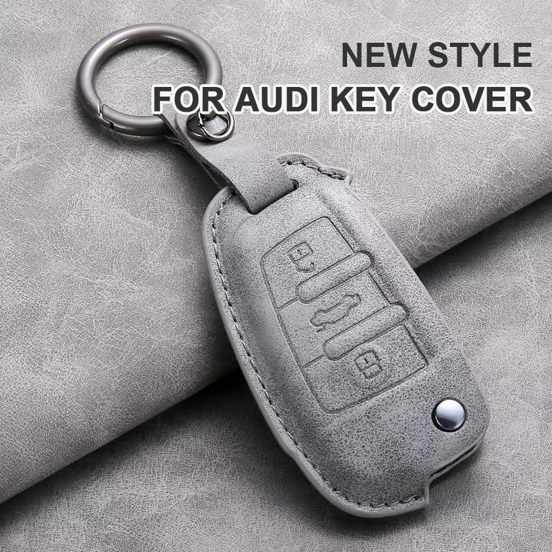 

For Audi A1 A3 A4 8P 8L 8V A5 B6 B7 A6 A7 C5 C6 Q3 Q5 Q7 4F S3 S4 S6 RS3 TT Protector Fob Leather Car Flip Key Case Cover Shell