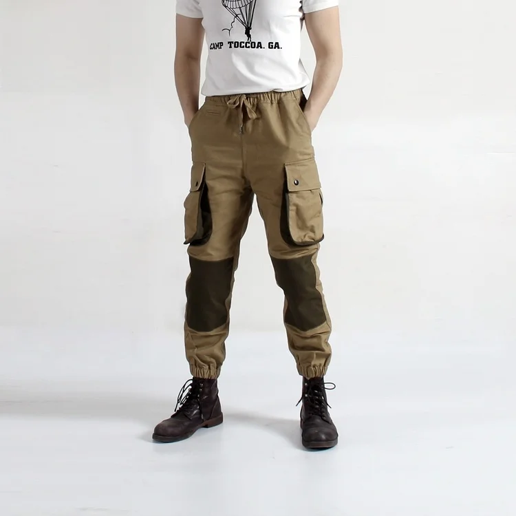 

Improved Cotton Work Trousers with Ankle Cuffs for Paratroopers Casual Pants Loose Fit Pure Cotton Small Footed Trousers