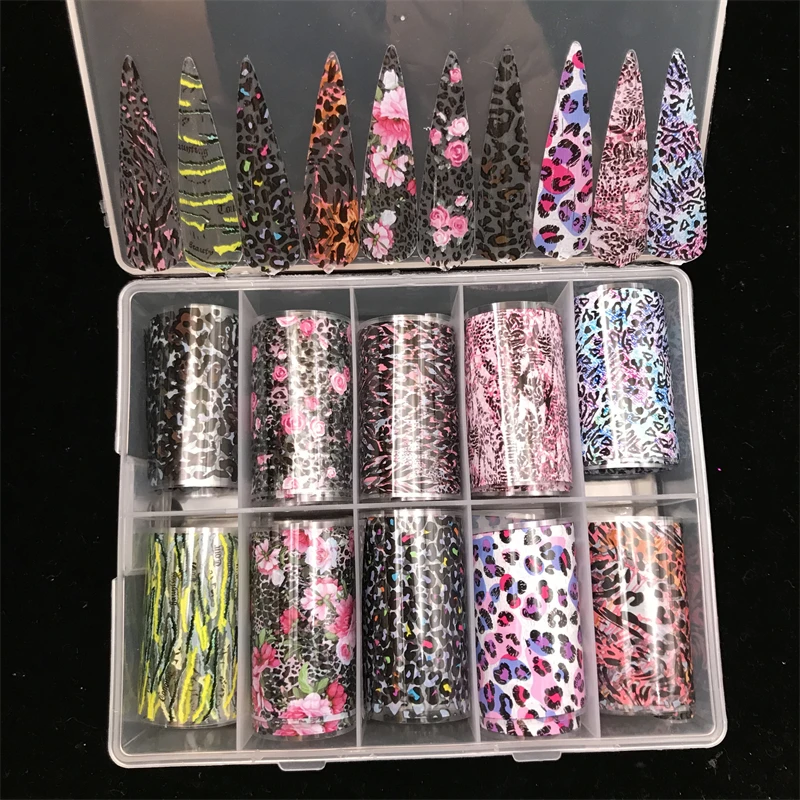 Neue Blumen-Nagelfolien für Transferpapier-Aufkleber, Florale Klebefolien, Frucht-Nagelwraps, Fisch-DIY-Wassermarmor-Nagelkunst-Dekorationen
