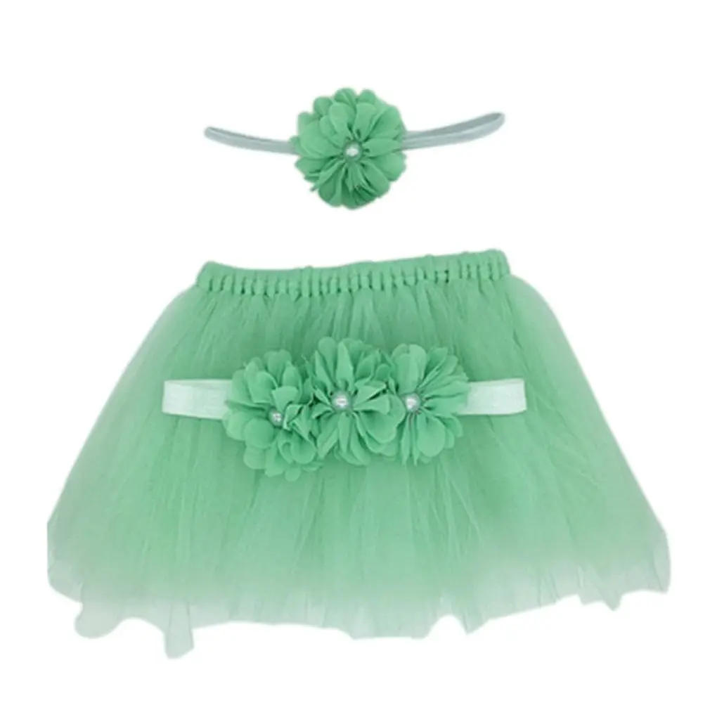 

Baby Girl Bodysuit Bubble Skirt Headband 3pcs Photograph Prop Costume Suit Infant Clothes Set