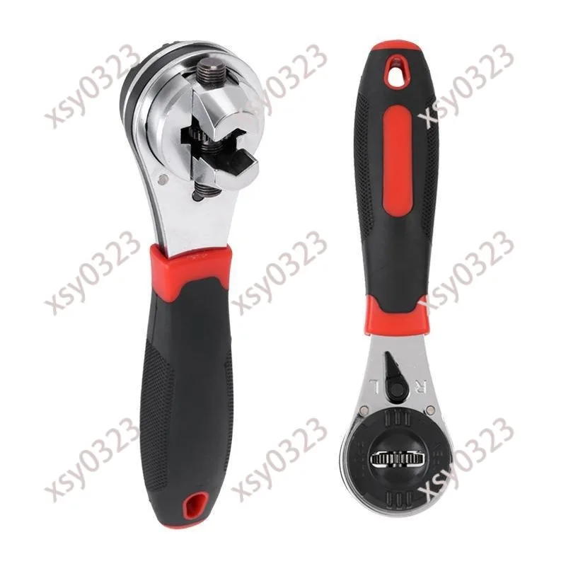 6-22MM Adjustable Ratchet Wrench, Multifunctional Open End Spanner, Universal Manual Repair Hand Tool
