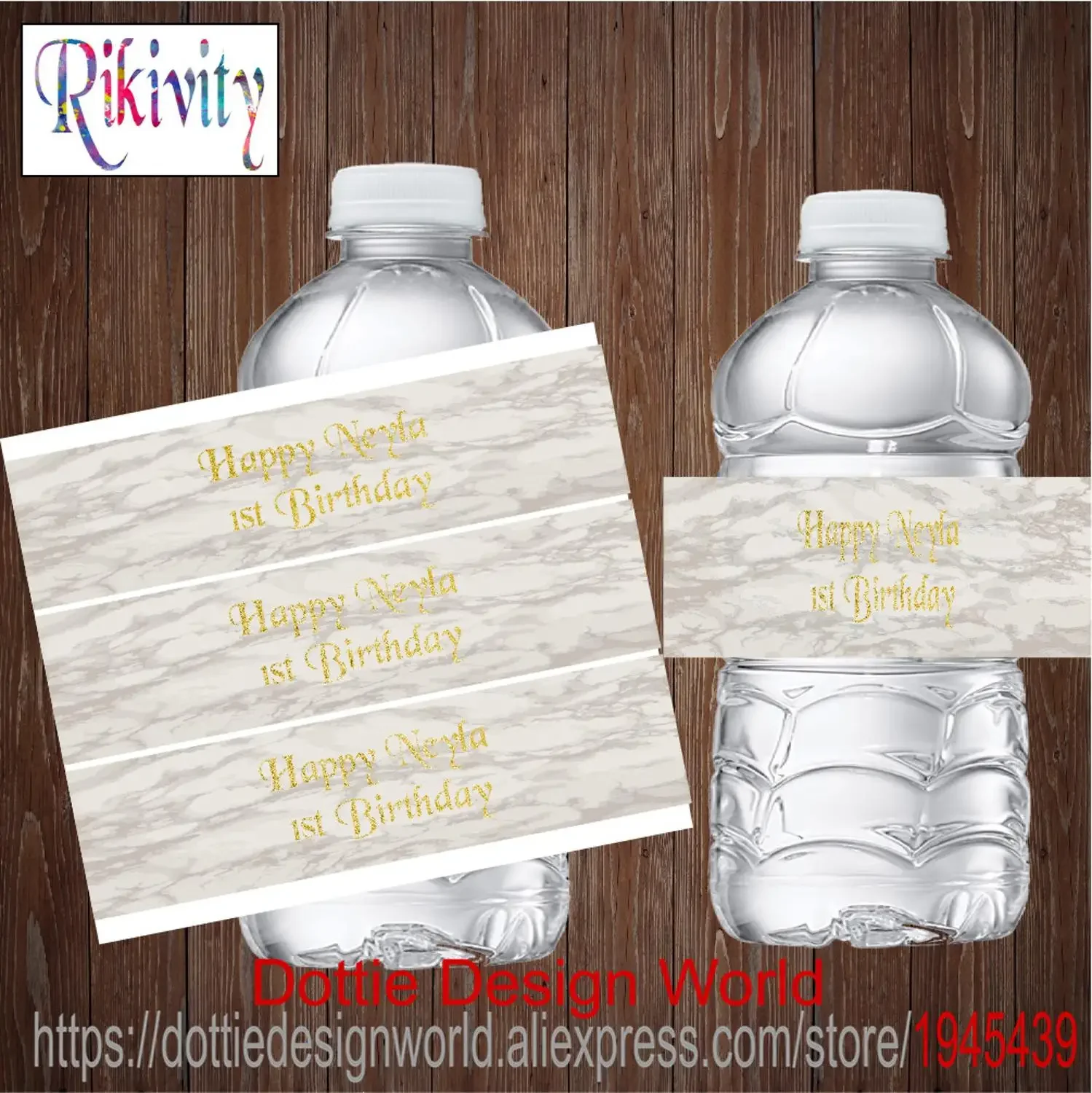 Marble Water Bottle Wine Labels Candy Bag Wrapper Logo Name Sticker Wedding Baby Shower Birthday Festival Party Decor Supplies