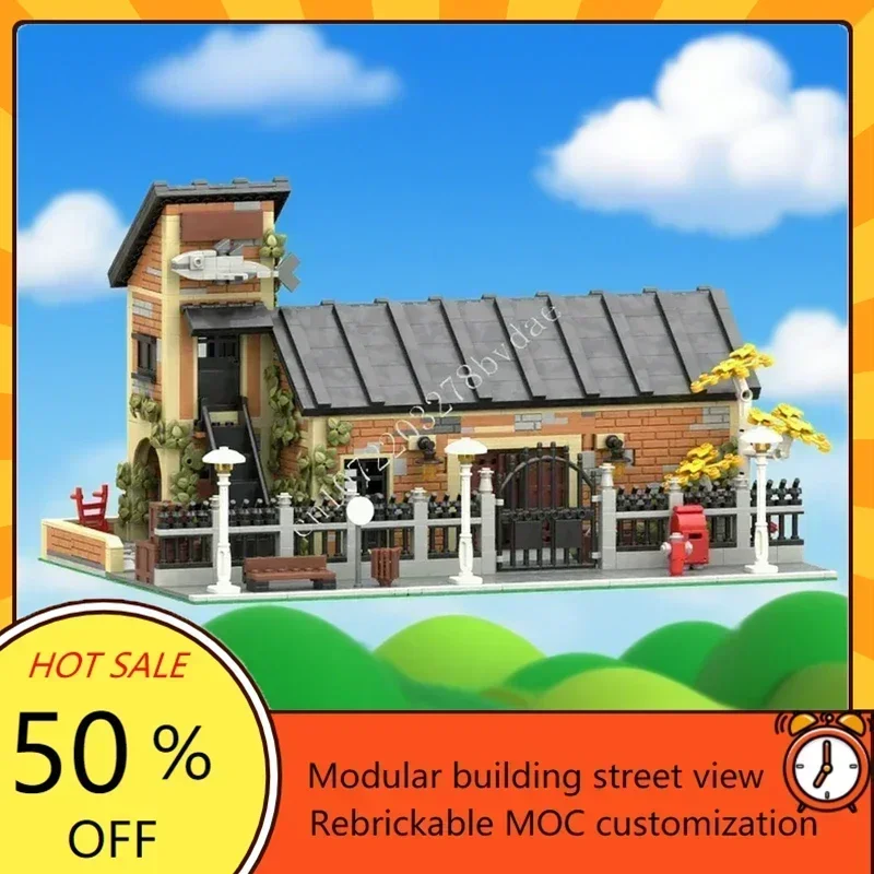 2763PCS Old Canning Fish Factory Modular MOC Creative Street View Custom Puzzle Architecture DIY Assembly Model Toy Gift