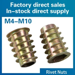 50pcs/lot M4 M5 M6 M8 M10 Zinc alloy threaded internal and external tooth nuts Flange type hexagonal drive head furniture nuts