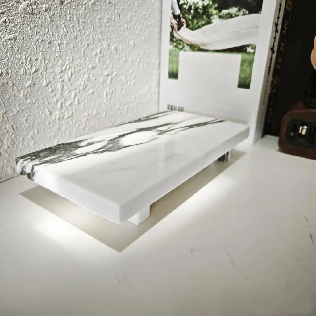 حامل قاعدة رخامية موفر للمساحة، صينية حمام مدمجة، قاعدة حجرية غير قابلة للانزلاق، حامل صابون وحلقة، منظم علوي لخزانة الملابس